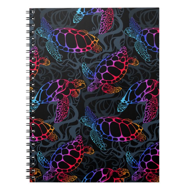 Cuaderno Tortuga marina psicodélica: Boho Ocean (Frente)