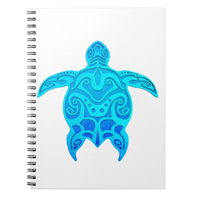 Cuaderno Tortuga tribal azul (Frente)