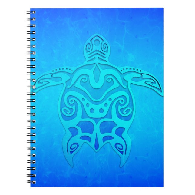 Cuaderno Tortuga tribal azul (Frente)