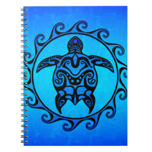 Cuaderno Tortuga tribal azul Sun