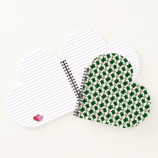 Cuaderno Tortuga verde linda patrón continuo | tortuga  (Interior)