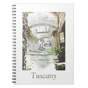 Cuaderno Toscana, Italia. Illustration.text.