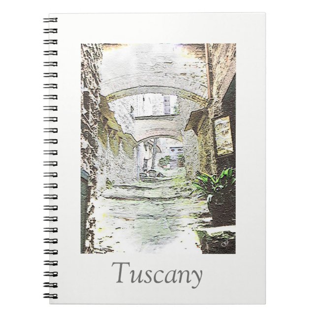 Cuaderno Toscana, Italia. Illustration.text. (Frente)