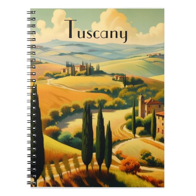 Cuaderno Toscana Rural Antigua Texto Personalizado (Frente)