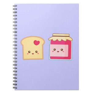 Cuaderno Tostada linda y mermelada de fresa, difunde amor