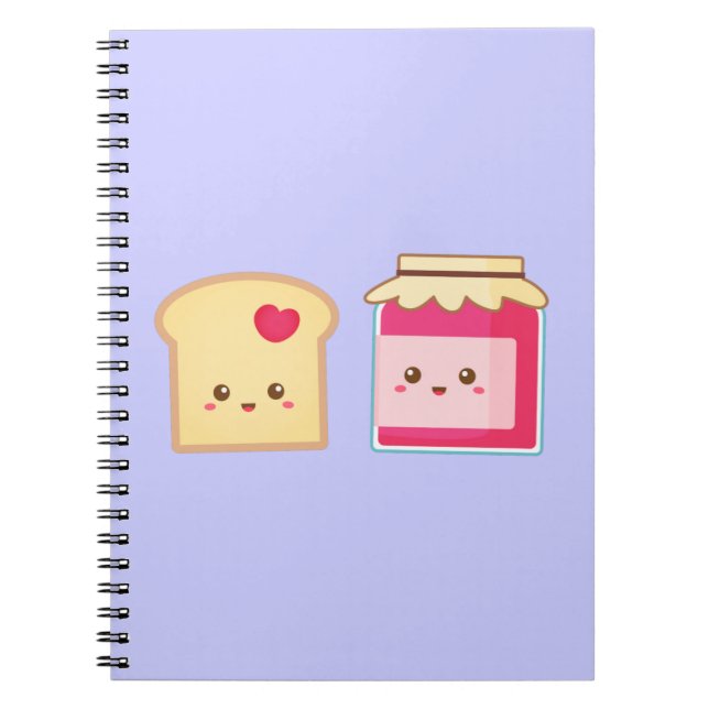 Cuaderno Tostada linda y mermelada de fresa, difunde amor (Frente)