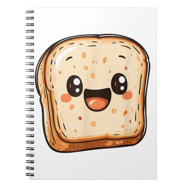 Cuaderno Tostada sonriente del Personalizado de la sección  (Frente)