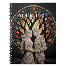 Cuaderno Tote boda Pareja y Árbol de Vida Vino