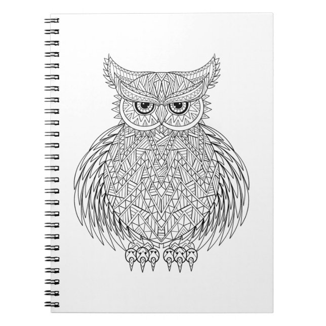 Cuaderno Tótem inspirado del pájaro del búho (Frente)