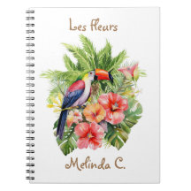 Toucan with Tropical Flowers Notebook