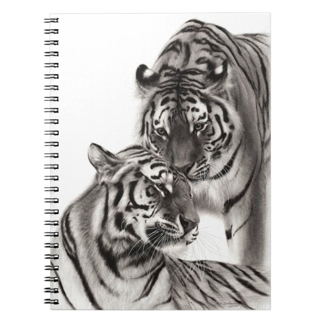 Cuaderno Touch - Pintura de tigre original a mano (Frente)