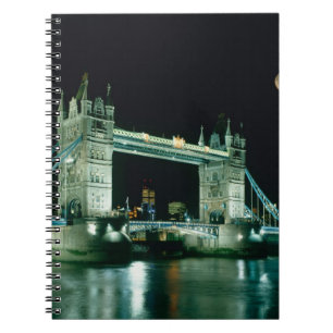 Cuaderno Tower Bridge en Night, Londres, Inglaterra