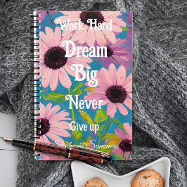 Cuaderno Trabaja Duro Sueña Grande Floral Daisy Inspiración