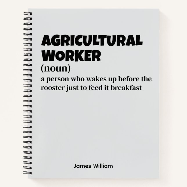 Cuaderno Trabajador agrícola: definición de trabajo diverti (Anverso)