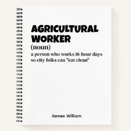Cuaderno Trabajador agrícola - Divertida idea de regalo