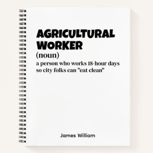 Cuaderno Trabajador agrícola - Divertida idea de regalo