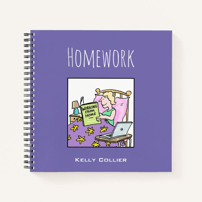 Cuaderno Trabajador en casa trabajando desde casa, con nomb (Anverso)