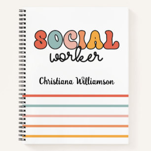 Cuaderno Trabajador social retro personalizado
