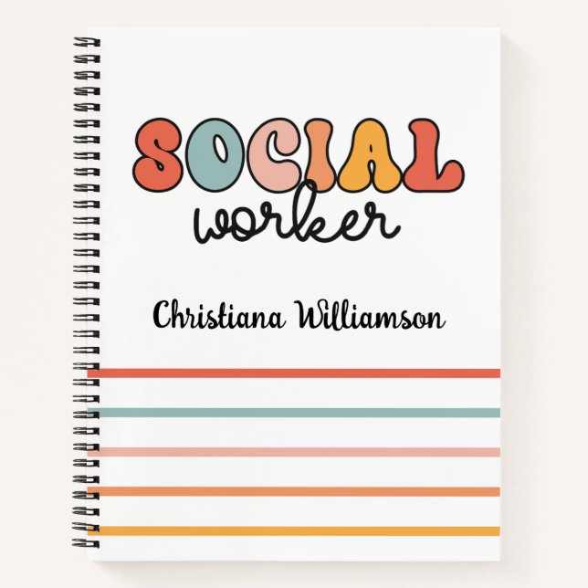 Cuaderno Trabajador social retro personalizado (Anverso)