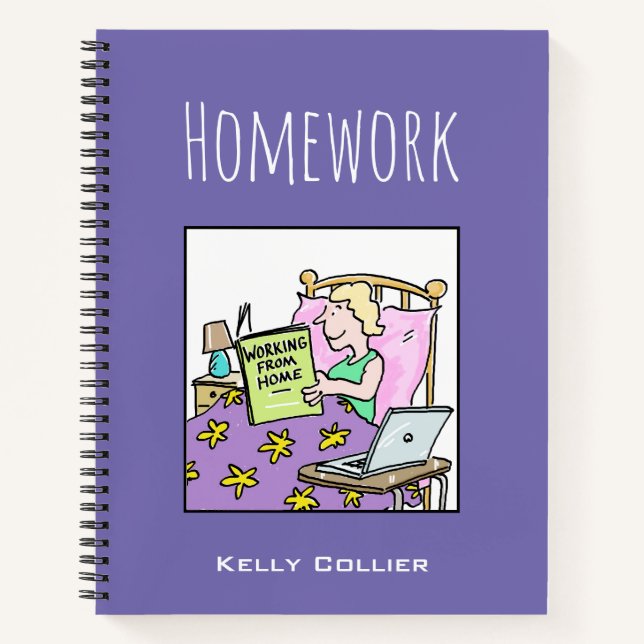 Cuaderno Trabajar desde casa, con nombre de propietario (Anverso)