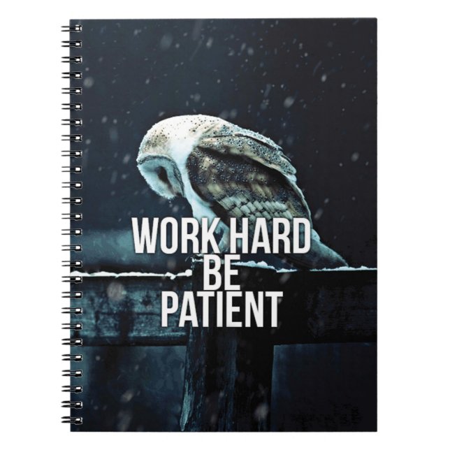 Cuaderno Trabajar duro, ser paciente - Motivación (Frente)