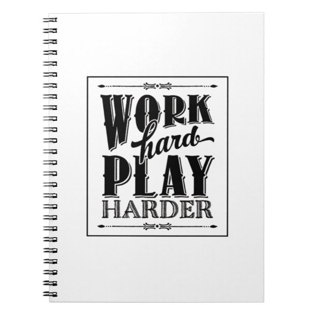 Cuaderno Trabajar duro y tan duro esencial (Frente)