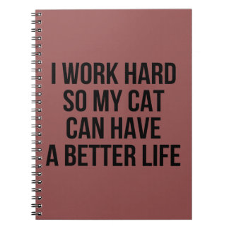Cuaderno Trabajo difícilmente así que mi gato puede tener