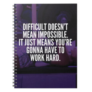 Cuaderno Trabajo duro - Motivación del entrenamiento de muj