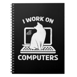 Cuaderno Trabajo En Computadoras Amante De Gatos Divertidos