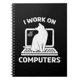 Cuaderno Trabajo En Computadoras Amante De Gatos Divertidos
