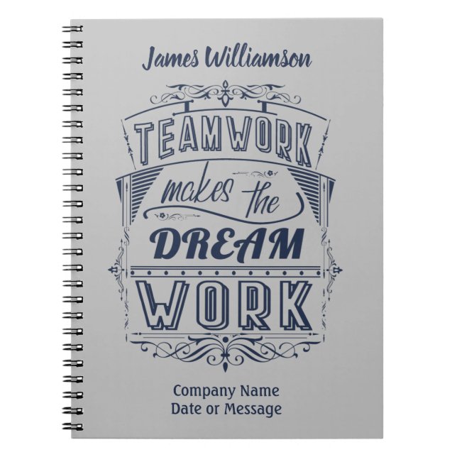 Cuaderno Trabajo En Equipo Empleado Hace El Trabajo De Sueñ (Frente)
