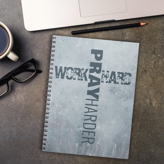 Cuaderno Trabajo inspirador Reza fuerte Cruz más dura Azul (Subido por el creador)