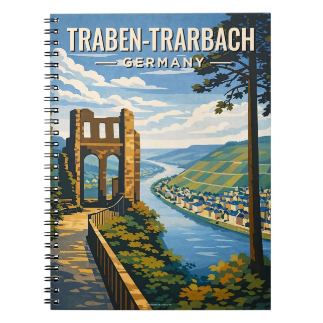 Cuaderno Traben-Trarbach Vintage Travel Art (Frente)