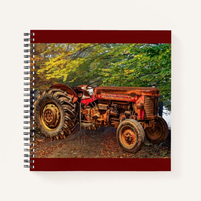 Cuaderno Tractor de granjas rojas Vintage (Anverso)