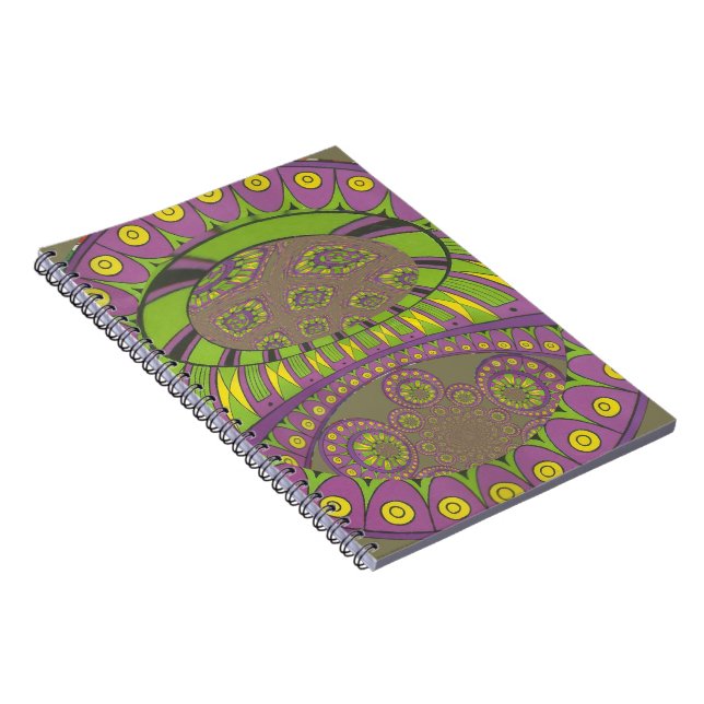 Cuaderno Tradicional kaleidoscopio africano púrpura y amari (Lado Derecho)