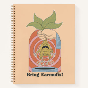 Cuaderno "¡Traigan orejeras!" Gráfico de Mandrake gritando