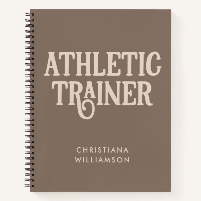Cuaderno Trainer atlético de nombre personalizado (Anverso)