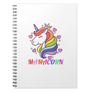 Cuaderno Traje de cumpleaños de mamá unicornio Mamacorn lin