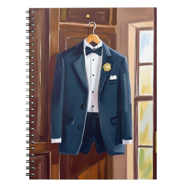 Cuaderno Traje de gala para padrinos | Acuarela de soltero  (Frente)