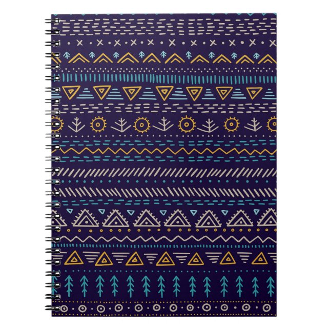 Cuaderno Trampa a mano: Patrón étnico sin foco (Frente)