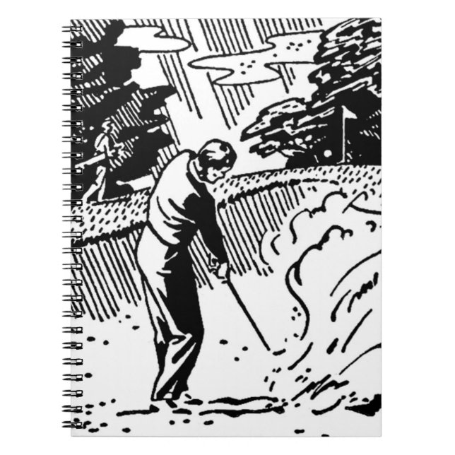 Cuaderno Trampa de arena Retro Golfer (Frente)