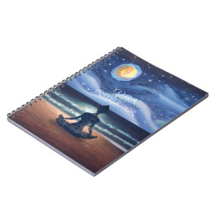 Cuaderno Tranquila playa de Sky Ocean con meditación de yog