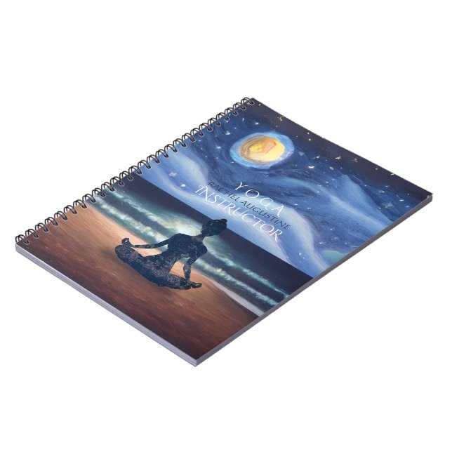 Cuaderno Tranquila playa de Sky Ocean con meditación de yog (Lado Izquierdo)