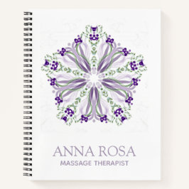 Cuaderno *~* Tranquilizadora estrella morada Mandala medita