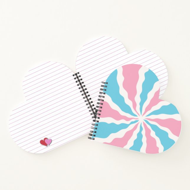 Cuaderno trans swirl design on heart shaped notebook (Interior)