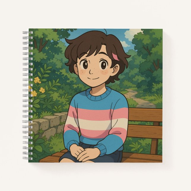 Cuaderno Transgender Flag Anime Person | LGBTQIA+  (Anverso)