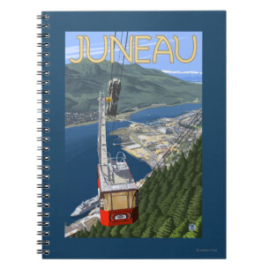 Cuaderno Tranvía por Juneau, Poster de Viajes Vintage de Al