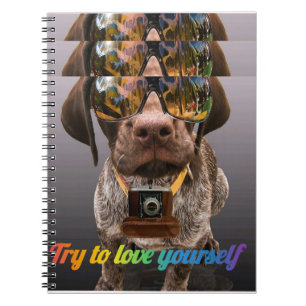 Cuaderno Trata de amarte a ti mismo Perro con gafas y jam