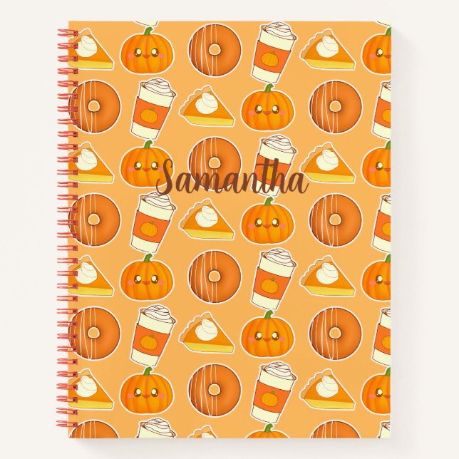 Cuaderno Tratamientos de calabaza de la temporada de otoño (Anverso)