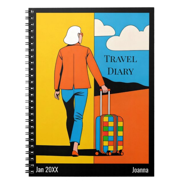 Cuaderno Travel Diary Simple Minimalist Retro (Frente)